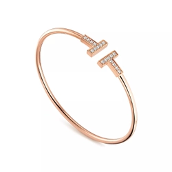 Браслет из золота 18 к (750 проба) с бриллиантами. Tiffany ✨ Коллекция T, В наличии