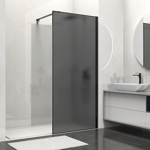 Душевая перегородка Vincea Walk-In VSW-1HS100GFB 100 профиль черный матовый/стекло матовое тонированное