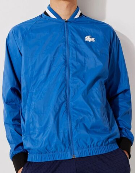 Мужская теннисная кофта Lacoste Men’s SPORT Light Water-Resistant Teddy Jacket - небесный