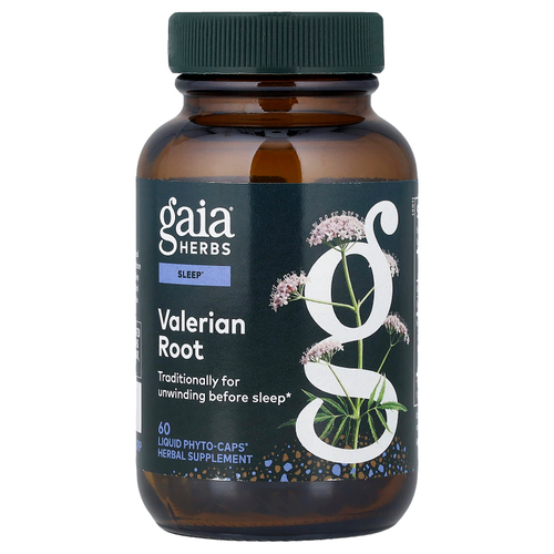 Gaia Herbs, корень валерианы, 60 Liquid Phyto-Caps®