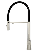 Смеситель для кухни с гибким изливом и подключением фильтра WONZON & WOGHAND, Брашированный никель (WW-88458009-BN)