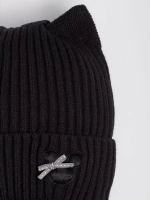 Шапка и снуд для девочки с ушками на завязках