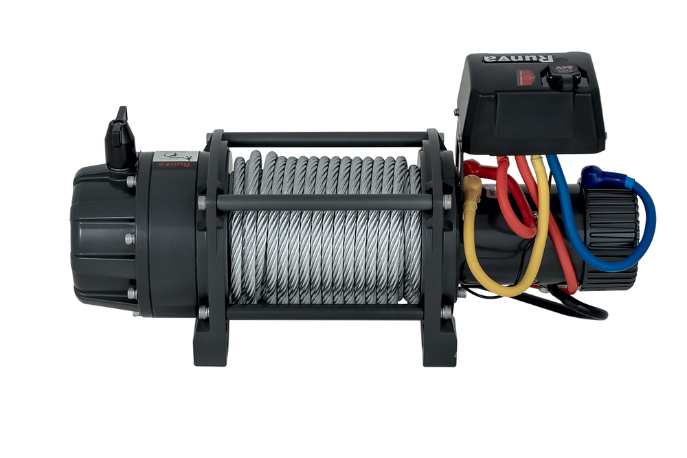 Лебёдка автомобильная электрическая 24V Runva 18000 lbs влагозащищенная, стальной трос