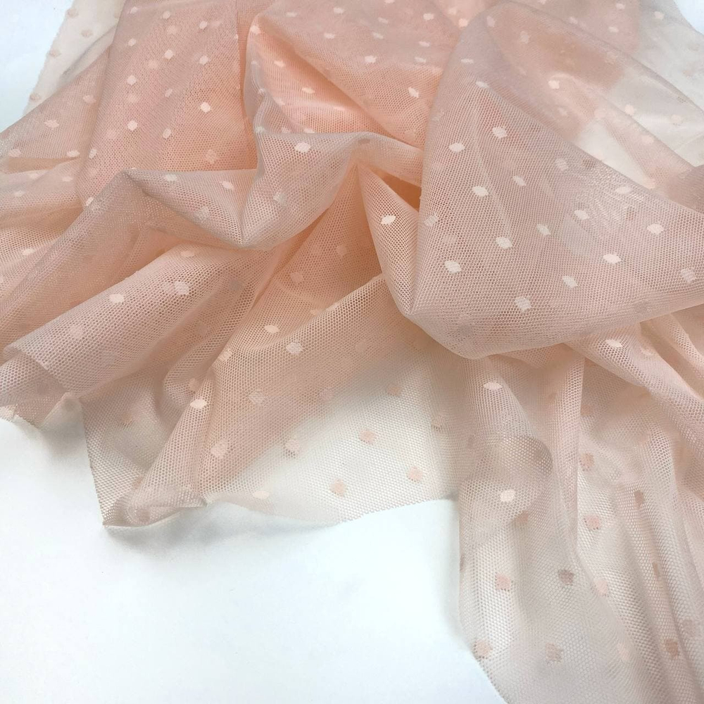 Сетка эластичная абрикосовая в горох 0,5 х 1,55 м