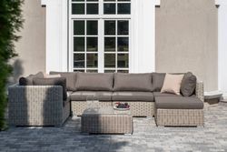 "Лунго" трансформирующаяся лаунж-зона из искусственного ротанга, цвет бежевый