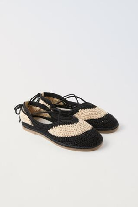 ZARA БАЛЕТКИ CROCHET, РАЗНОЦВЕТНЫЙ