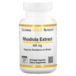 California Gold Nutrition, экстракт родиолы, 500 мг, 60 вегетарианских капсул
