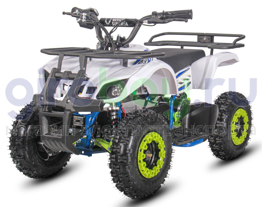 Детский электроквадроцикл WHITE SIBERIA SNEG MINI 1000W - Голубой фото №1