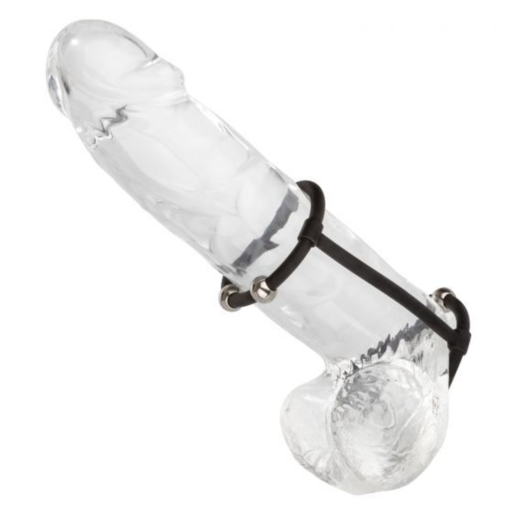Эрекционное кольцо с стальными бусинами Steel Beaded Silicone Enhancer Cage