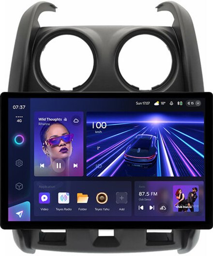 Магнитола для Renault Duster 1 2015-2020, Lada Largus 2021+ (без мультируля, рамка большая матовая) - Teyes CC3-2K монитор 13" 2K QLED на Android 10, ТОП процессор, CarPlay, 4G SIM-слот
