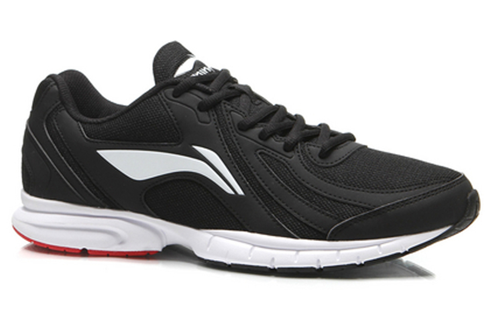 LiNing lightweight breathable anti-slip wear low help running shoes black and white