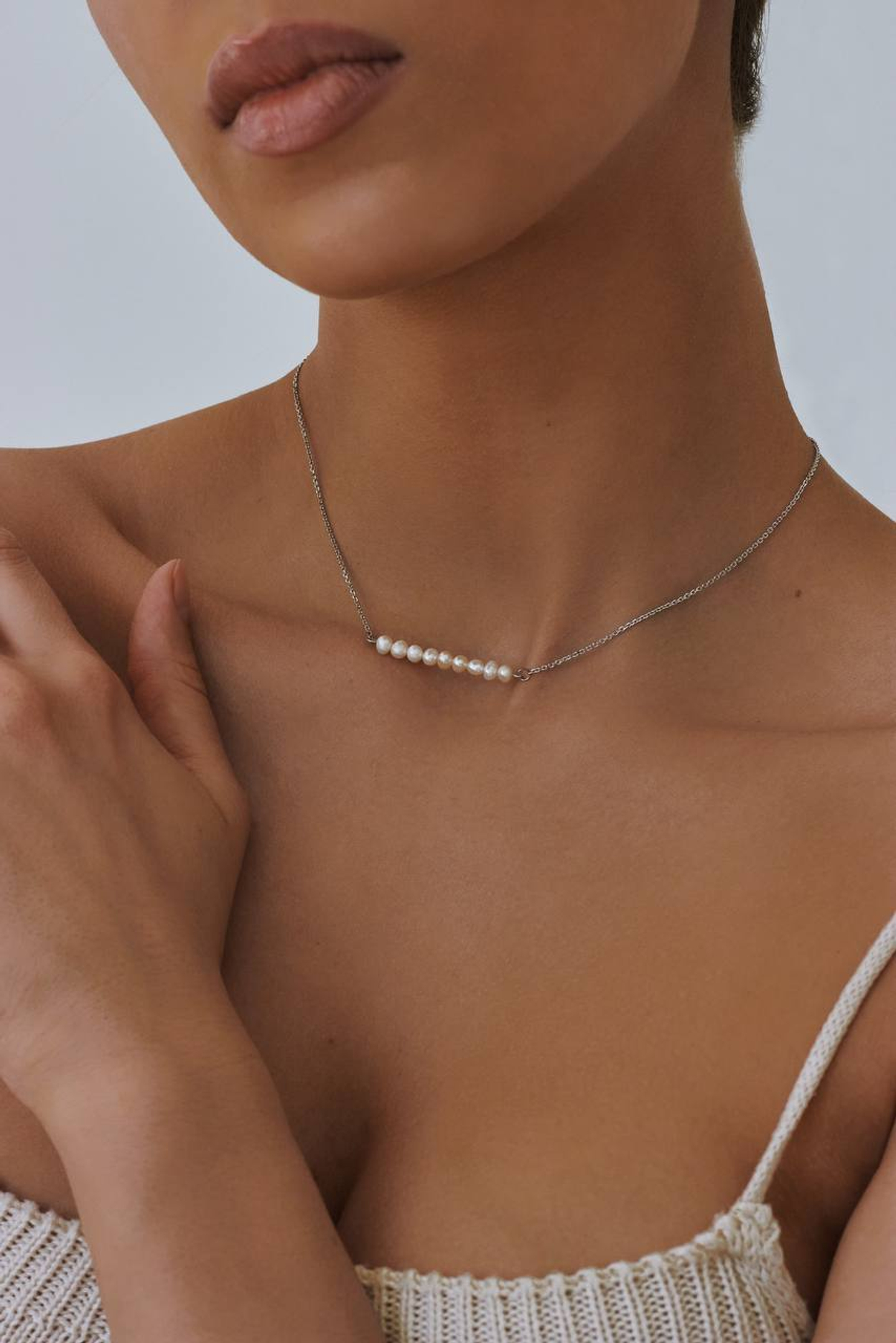 Колье-чокер Base Pearl с культ. жемчугом