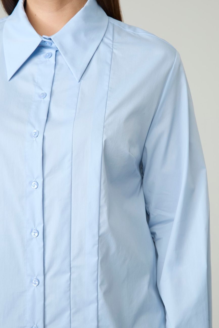 Рубашка со складками, голубая