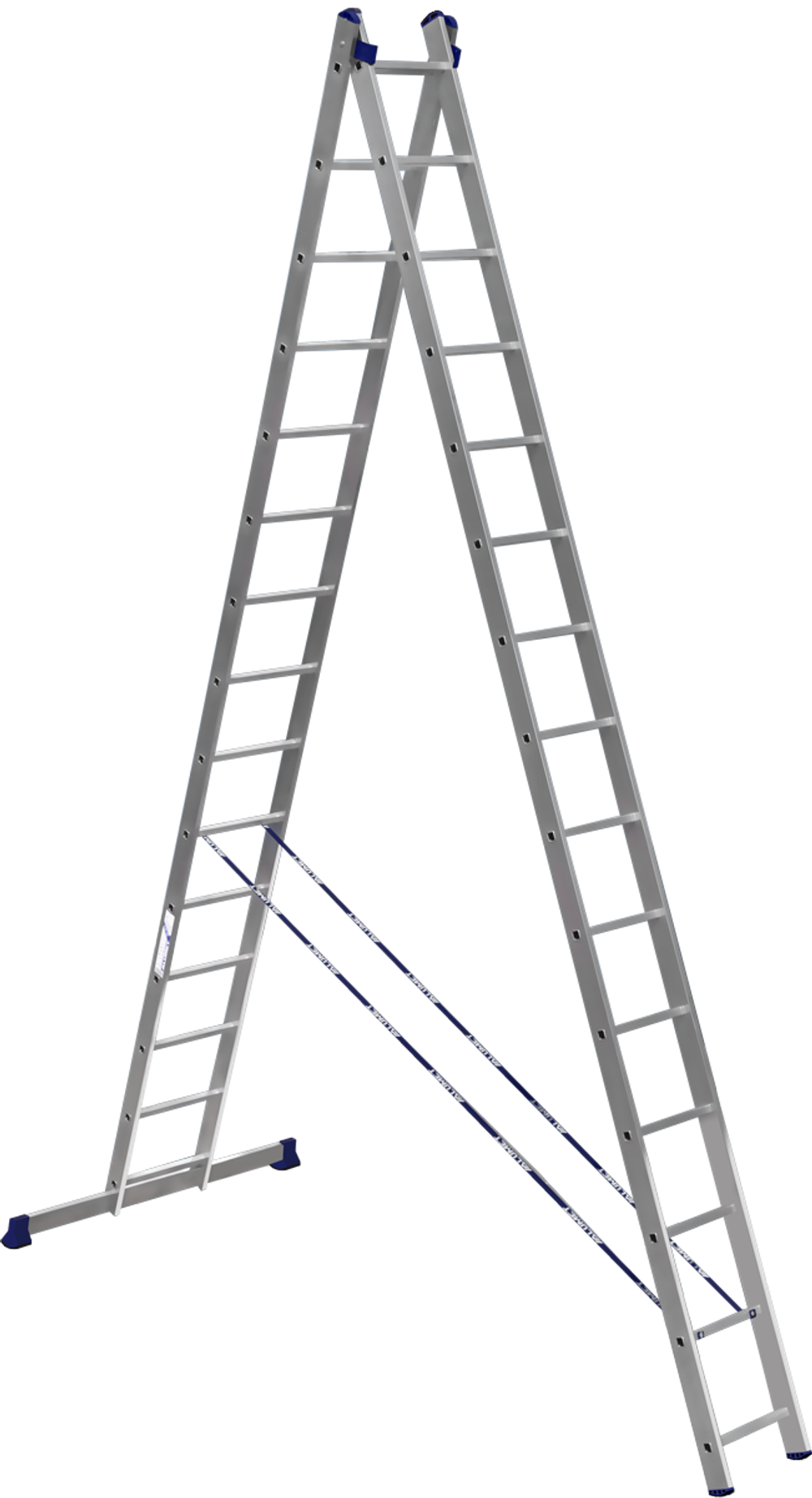 ЛЕСТНИЦА-СТРЕМЯНКА 2 СЕКЦИИ ПО 9 СТУПЕНЕЙ (1) "АЛЮМЕТ"