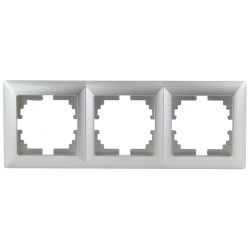 Рамка для розеток и выключателей Intro Solo 4-503-03 на 3 поста, СУ, алюминий