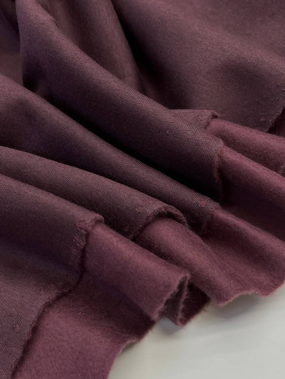 Трикотаж хлопковый с начесом Loro Piana сливовый