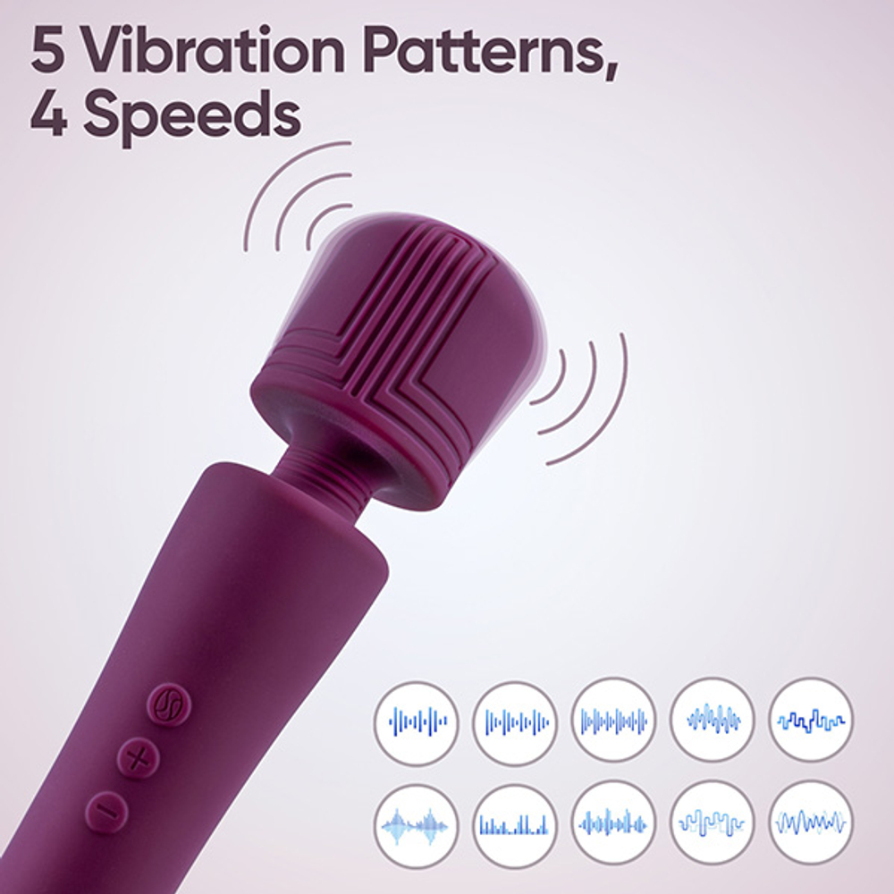 Фиолетовый мини вибратор-вонд 20,3см Selove Pulse Mini Wand Powerful with Deep Rumbly Vibrations Purple