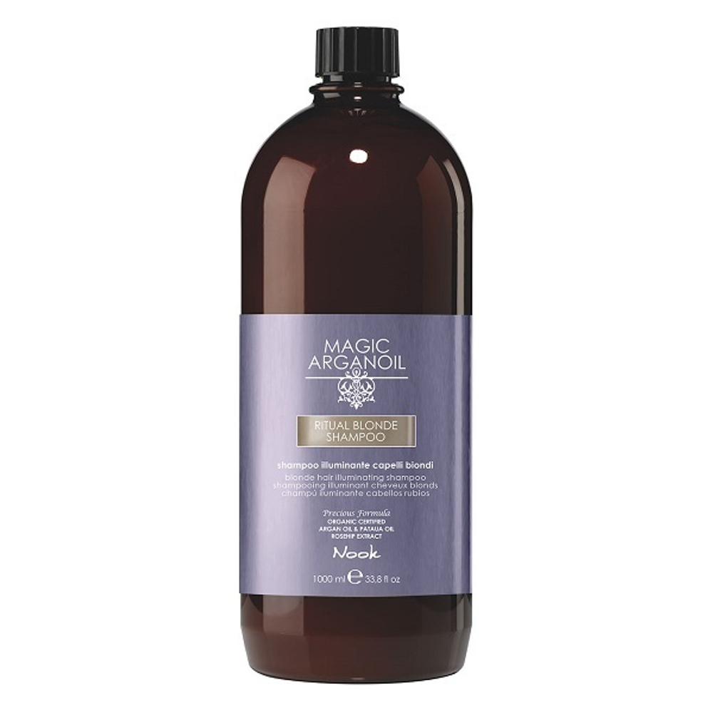 Шампунь для блондированных волос Сияющий блонд Nook Magic Arganoil Ritual Blond Hair Illuminating Shampoo 1000мл