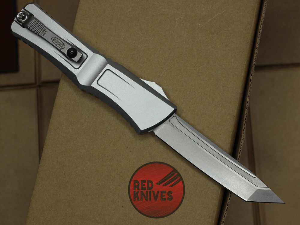 Нож Microtech Troodon 3 T/E Tanto Gray - рукоять серый алюминий