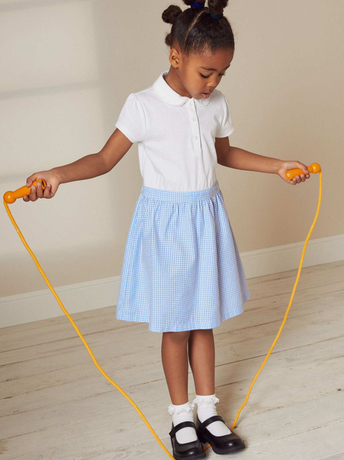 Платье школьное для девочки Next 102-629, Белый, Голубой