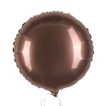 Шар (18''/46 см) Круг, Шоколадный, Сатин, 1 шт.