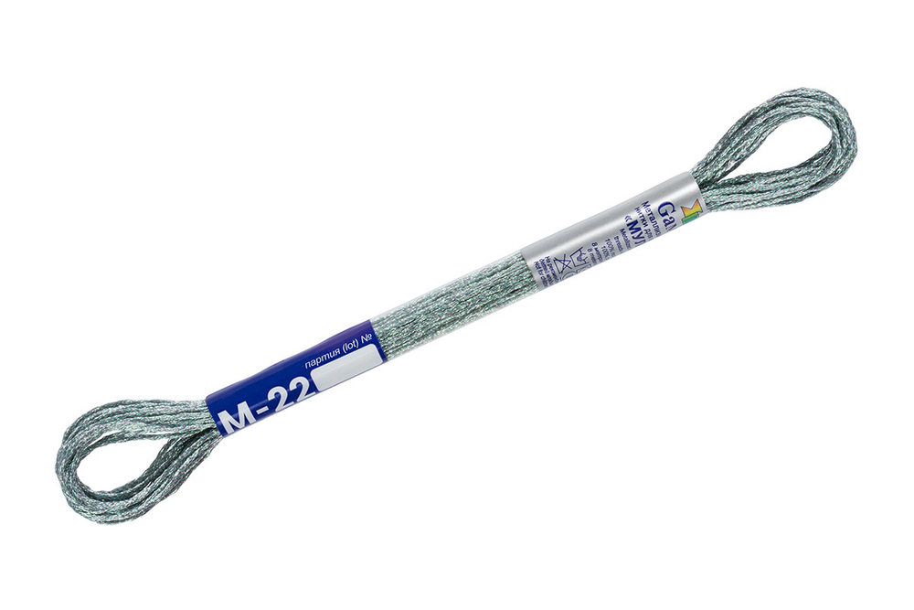 Нитки для вышивания "Gamma" мулине M-22 металлик, 100% полиэстер, 8 м