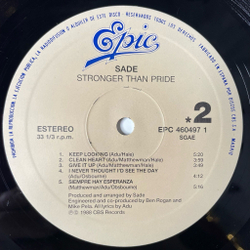 Винтажная виниловая пластинка LP Sade Stronger Than Pride (Spain 1988)