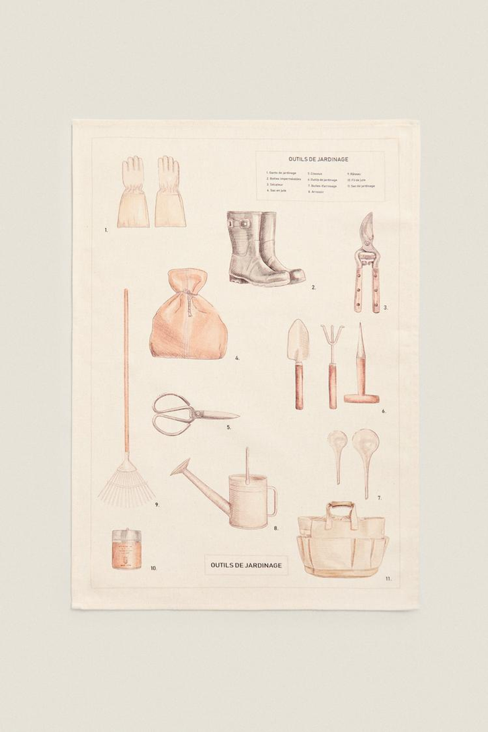 ZARA HOME НАБОР КУХОННЫХ ПОЛОТЕНЕЦ В САДОВОЙ ТЕМАТИКЕ (НАБОР ИЗ 2 ПРЕДМЕТОВ),  ЭКРЮ