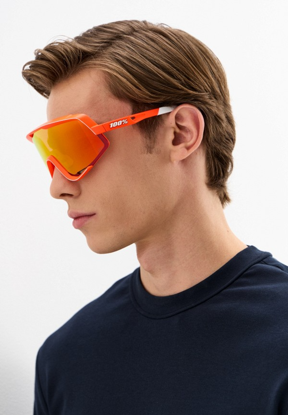 Спортивные очки 100% Glendale / Soft Tact Neon Orange / HiPER Red Multilayer Mirror Lens