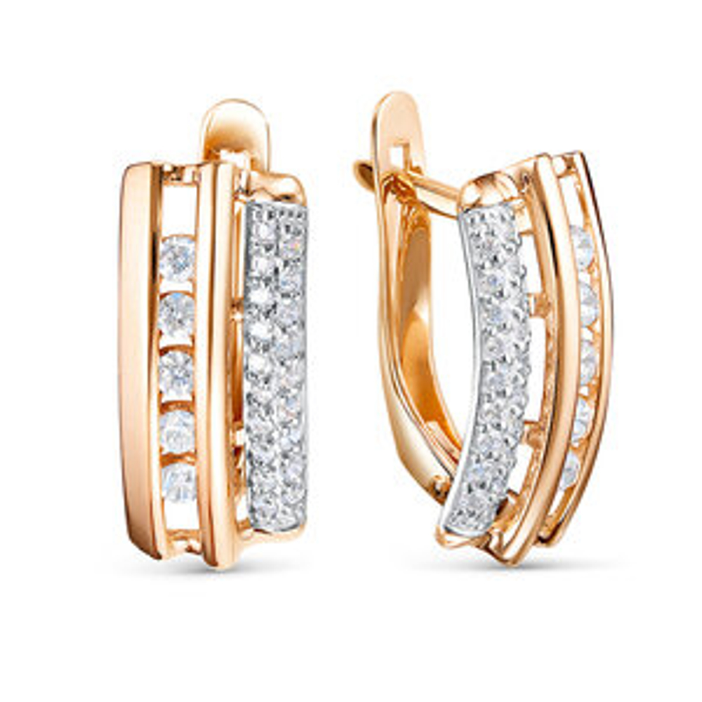 Серьги из золота с фианитами