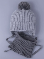 Шапка детская осенняя вязаная и снуд