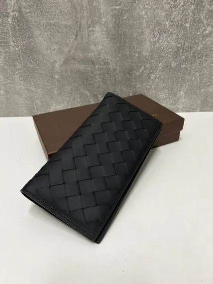Бумажник Bottega Veneta Intrecciato черный