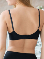 Бесшовный бюстгальтер с регулируемыми бретелями (Размер: XL) (Цвет: черный)