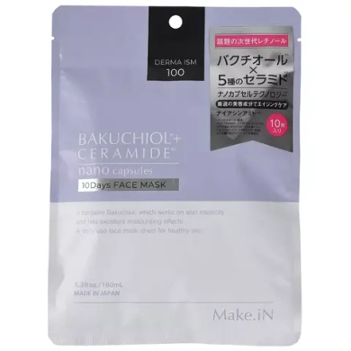 Make.iN Маска на основе бакучиола и церамидов на 10 дней - BAKUCHIOL + CERAMIDE 10Days FACE MASK, 10 шт