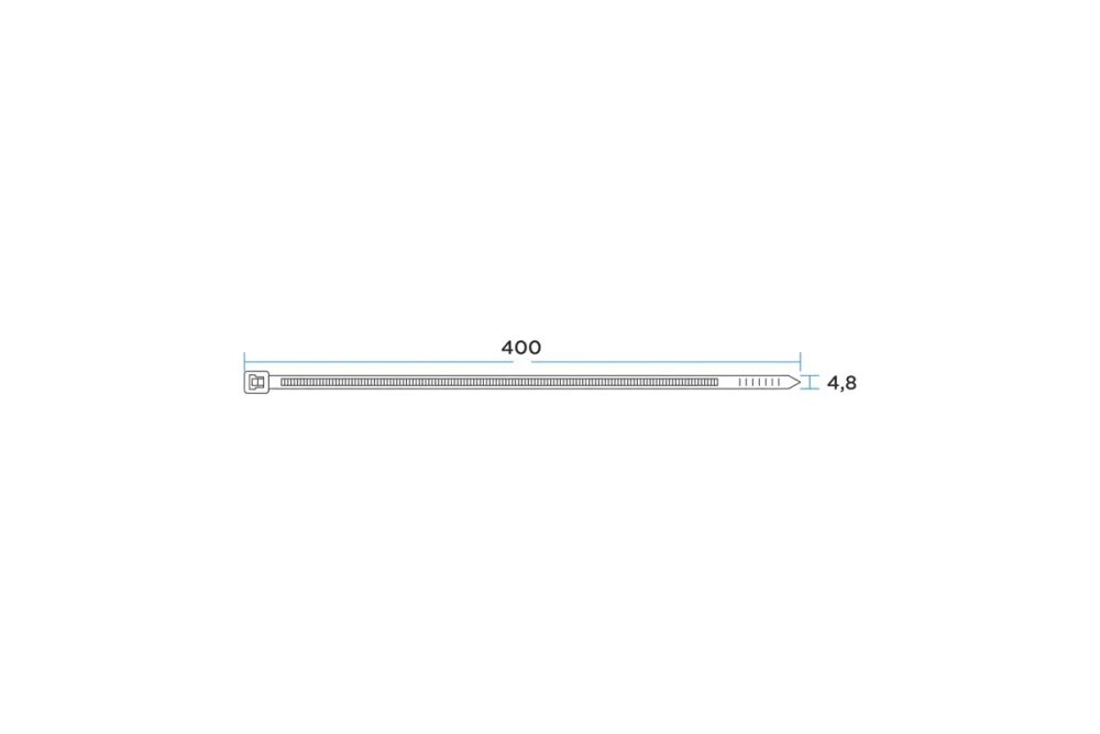 Нейлоновая кабельная стяжка PROCONNECT 400x4,8мм, белая 100 шт/уп 57-0400