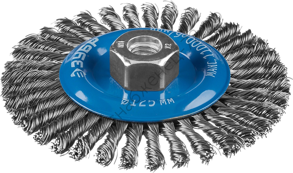 ЗУБР 125 мм, стальная проволоки 0.5 мм, Щетка дисковая, Профессионал (35192-125)