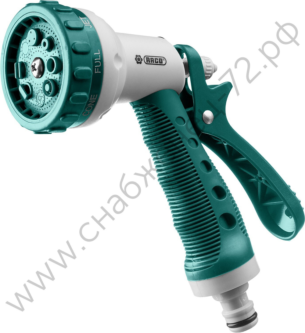 RACO 508C, 8 режимов, курок сзади, пластиковый с TPR, поливочный пистолет (4255-55/508C-18)