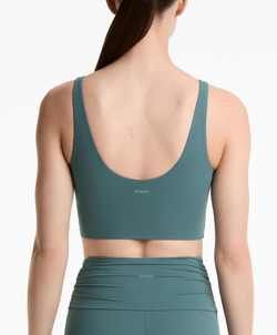 Oysho Топ-майка Light Touch с перекрестными деталями, зеленый