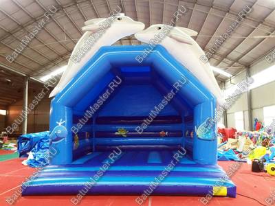 Коммерческий надувной батут с крышей "Морское убежище" размер 5*5*4,8 м
