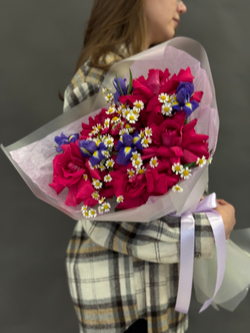 Букет цветов Малиновая ириска