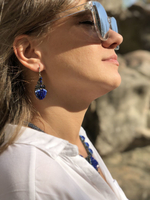 Колье из бисера "Ника" ручной работы с камнем Лазурит