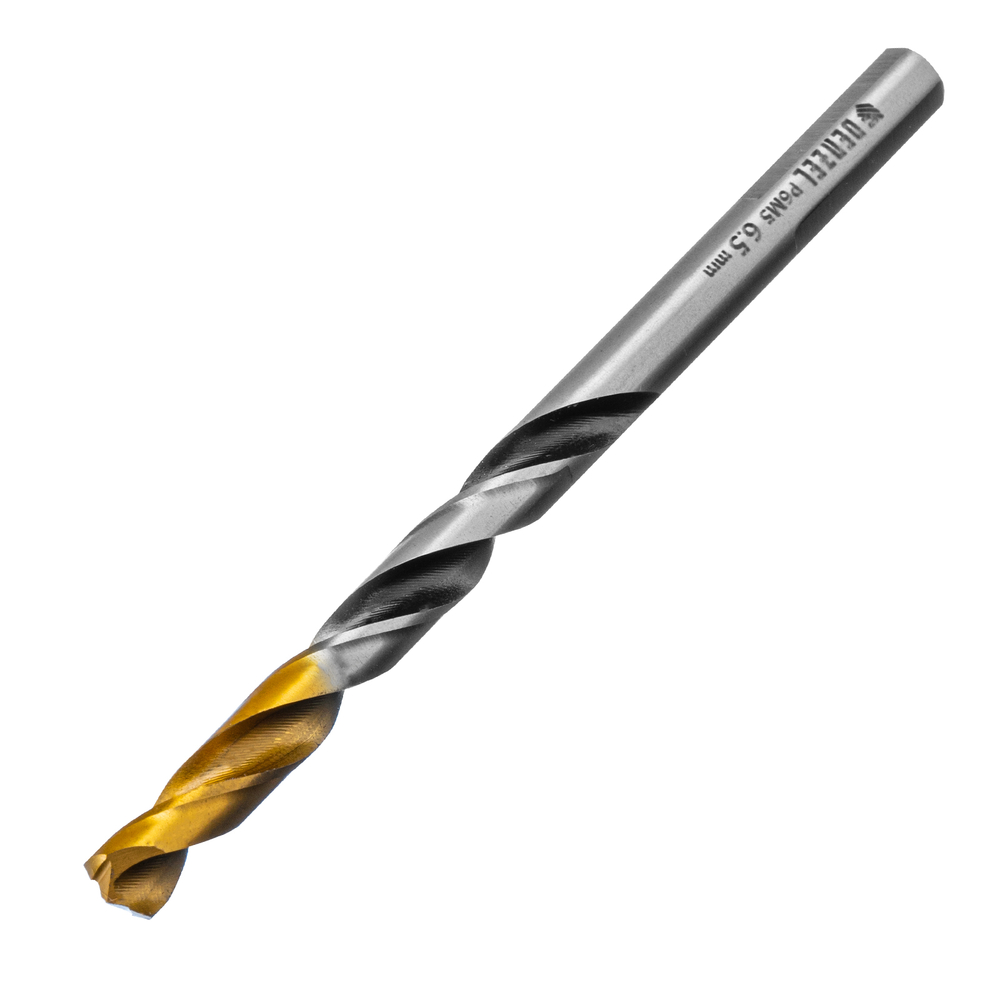 Сверло спиральное по металлу 6,5 x 93мм, Р6М5, Golden Tip, многогранная заточка Denzel