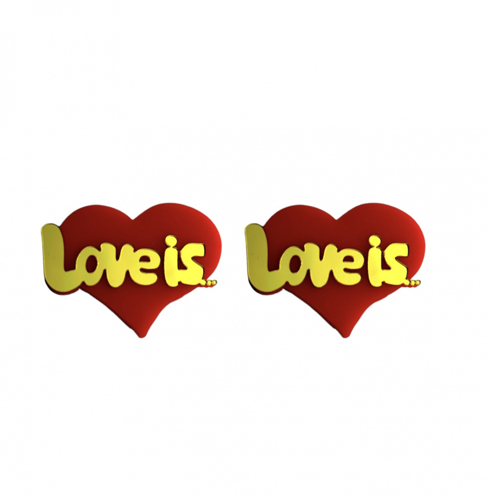 Мини-топпер "love is" , красный/золото (2шт./упак.)