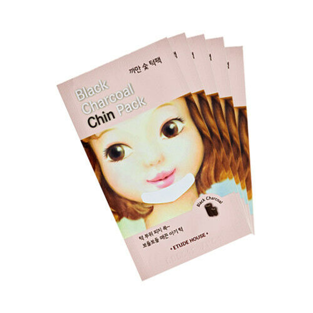 Etude House Маска-патч для подбородка от черных точек с древесным углем / Black Charcoal Chin Pack, 0.6г*1шт
