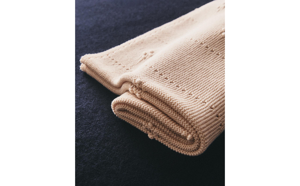 Zara Home плед детский из хлопка, розовый, 70x100 см