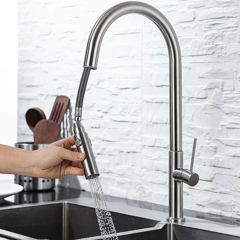 Смеситель для кухни Allen Brau Sprungfeder Kerox 5.60002.SS Брашированная сталь