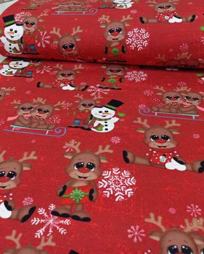 Футер (принт). Олени на красном