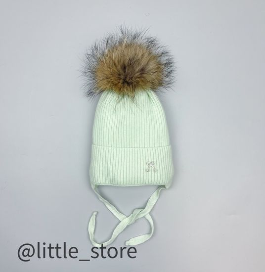 Шапка зимняя "Бантик" Св мята
