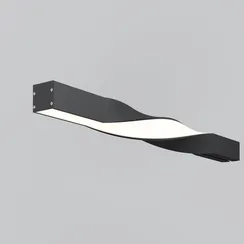 Радиусный профиль 35x35 Скрученный 180° черный Led Strip alm-3535r-b-t-180°-0.5m