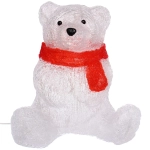 Фигура светодиодная «Мишка в шарфике» 27*20*25 см, 30 ламп LED, авторежим, 220V, Белый